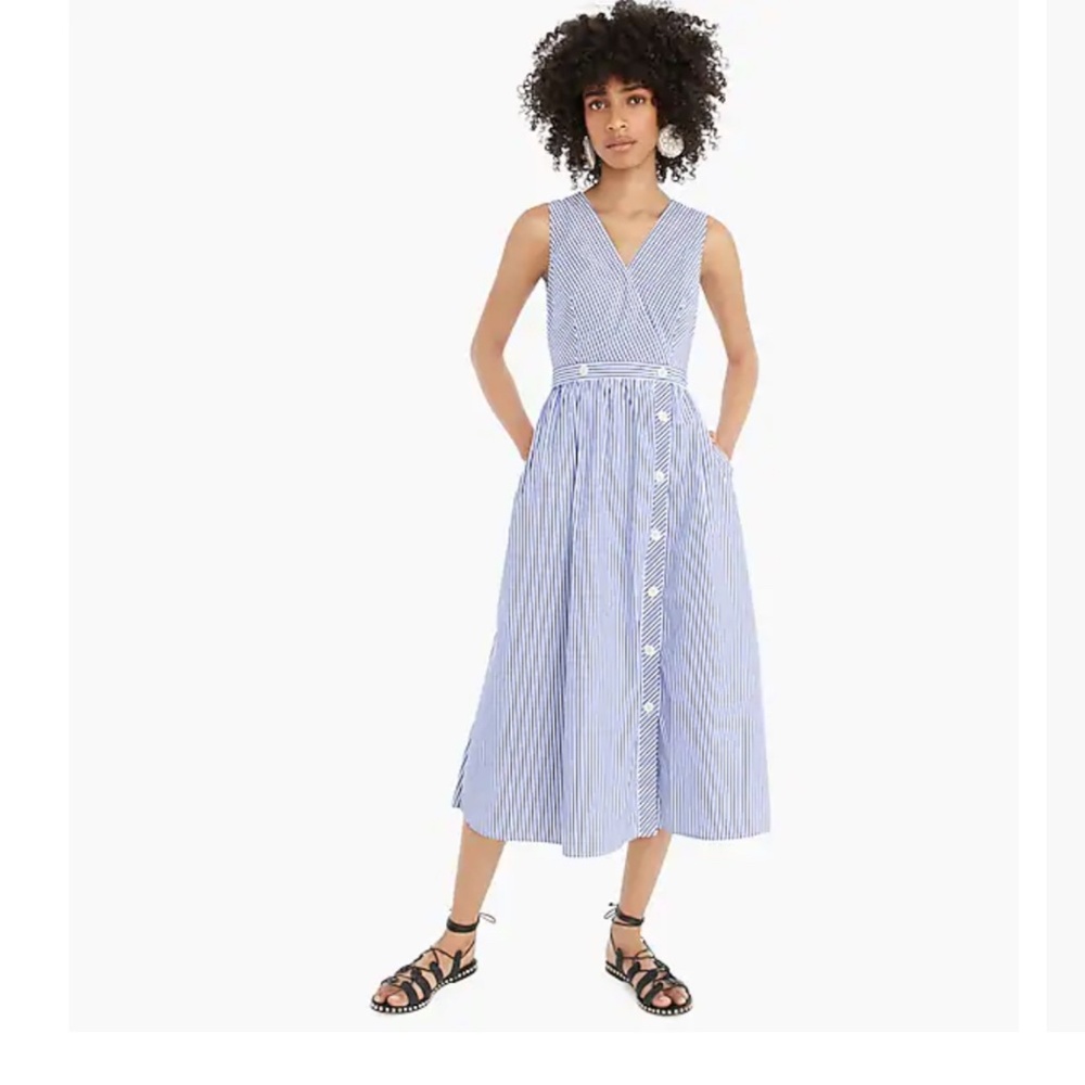 J Crew Striped button down mid dress